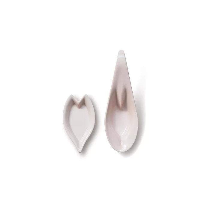 hiracle Sakura Porcelain Renge Spoon and Petal Plate Set (3 Colours) White 1pc Renge Spoons