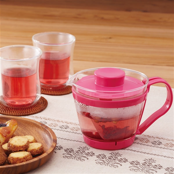 iwaki Heat Resistant Glass Microwave Safe Pot with Tea Strainer