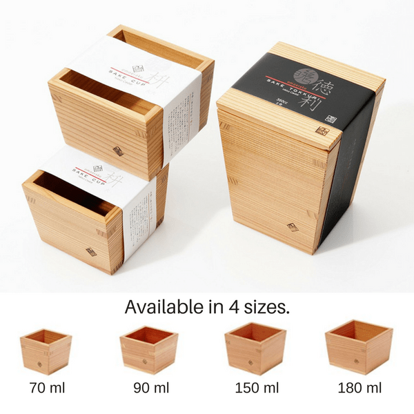 Miranda Style Omoeraku Handcrafted Japanese Cedar Masu Box Sake Cup (4 Sizes) Cups