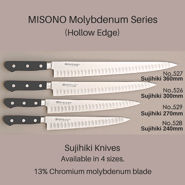 Misono Molybdenum Sujihiki Knife (Hollow Edge) Sujihiki Knives