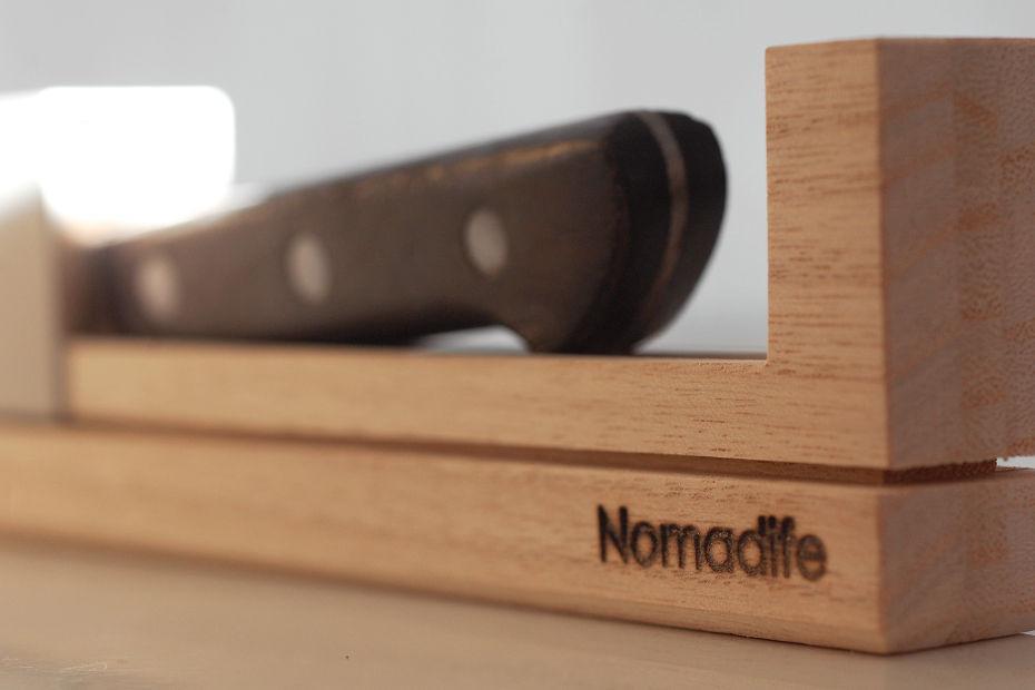 Nomadife Wooden Knife Case Charcoal Body with Black Cover Knife Cases