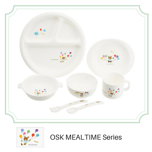 OSK Mealtime Baby Toddler Plastic Unbreakable Divided Plate with Non-Slip Base Plates