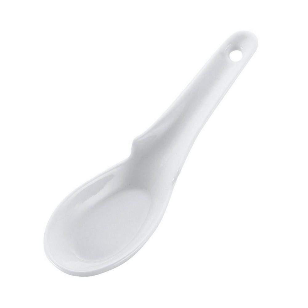 Porcelain Renge Soup Spoon with Hooked Handle 15.8cm Renge Spoons