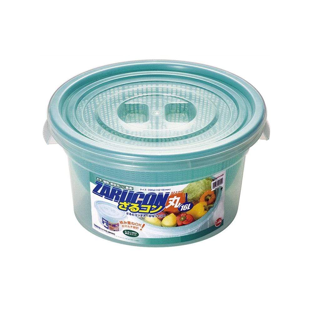 Takeya Zarucon Round Plastic Mesh Bowl with Lid 16L Colanders / Mixing Bowls