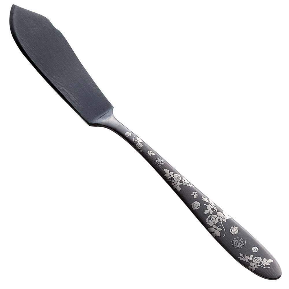 Todai Rikyu Black Rose Pattern Butter Knife Butter Knives