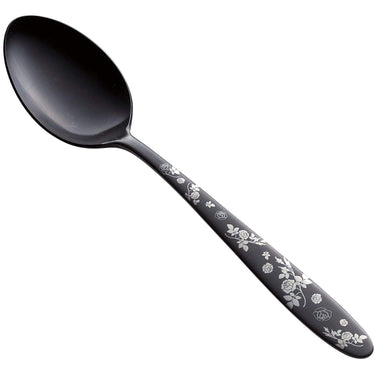 Todai Rikyu Black Rose Pattern Dessert Spoon Spoons