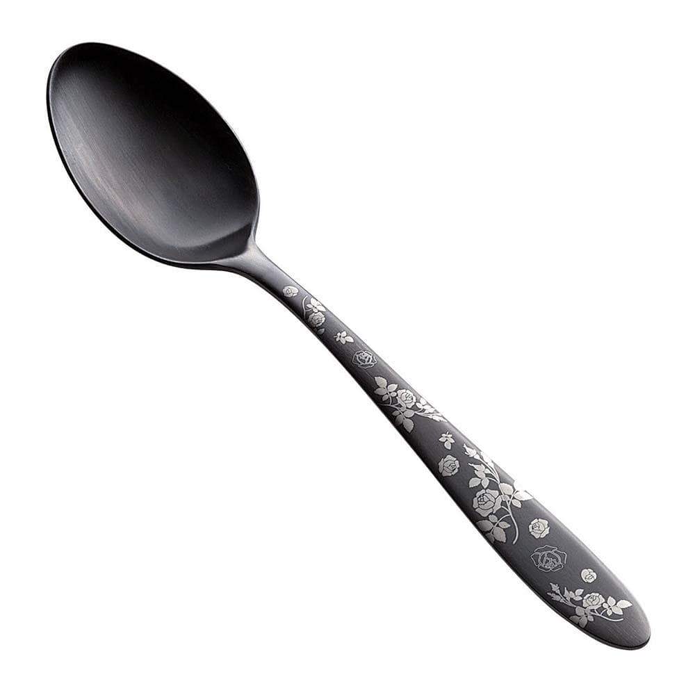Todai Rikyu Black Rose Pattern Tea Spoon Spoons