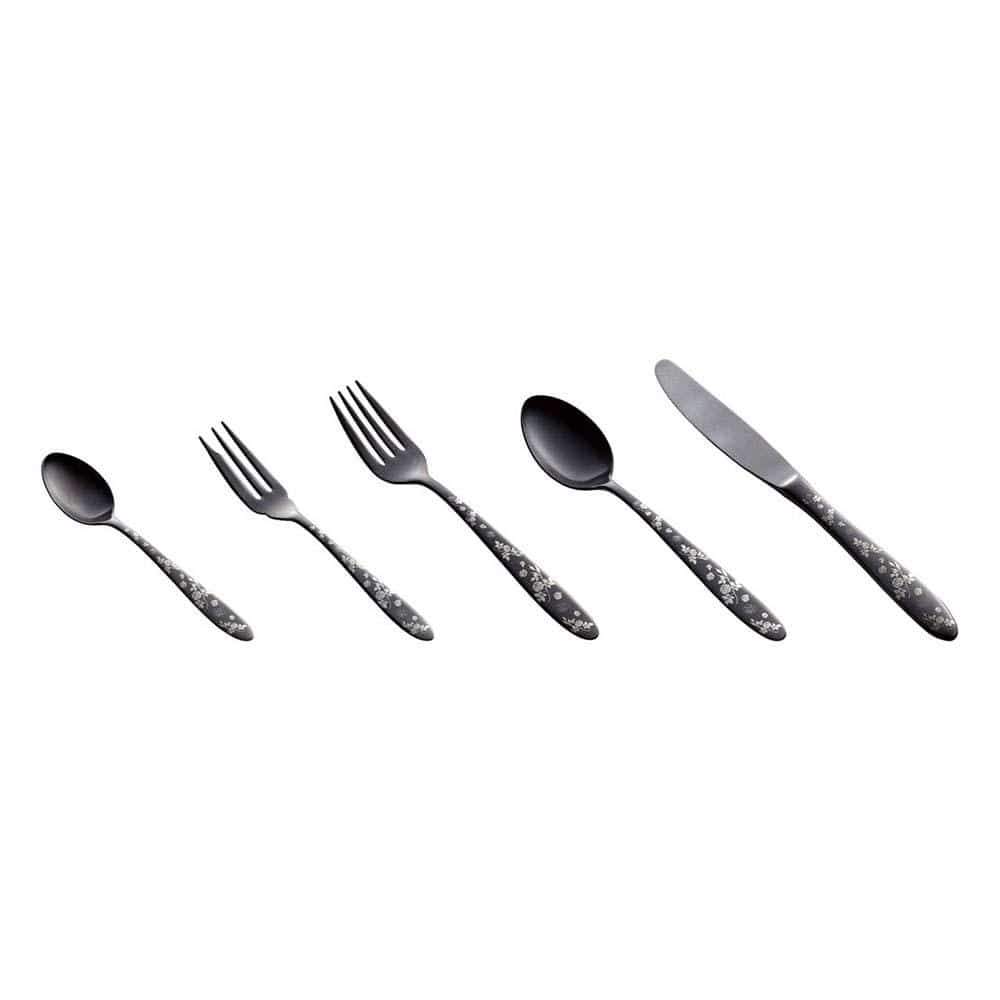 Todai Rikyu Black Rose Pattern Tea Spoon Spoons