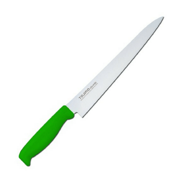 Tojiro Color MV Sujihiki Knife with Elastomer Handle (6 Colours) Sujihiki 240mm / Green Sujihiki Knives