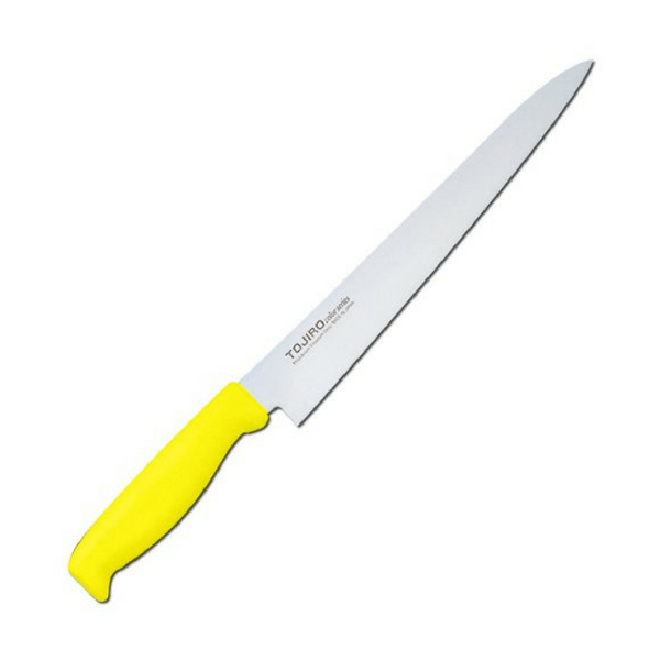 Tojiro Color MV Sujihiki Knife with Elastomer Handle (6 Colours) Sujihiki 240mm / Yellow Sujihiki Knives