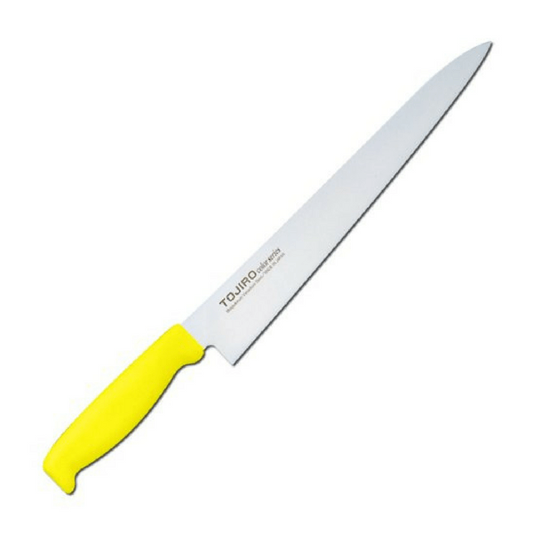 Tojiro Color MV Sujihiki Knife with Elastomer Handle (6 Colours) Sujihiki 270mm / Yellow Sujihiki Knives