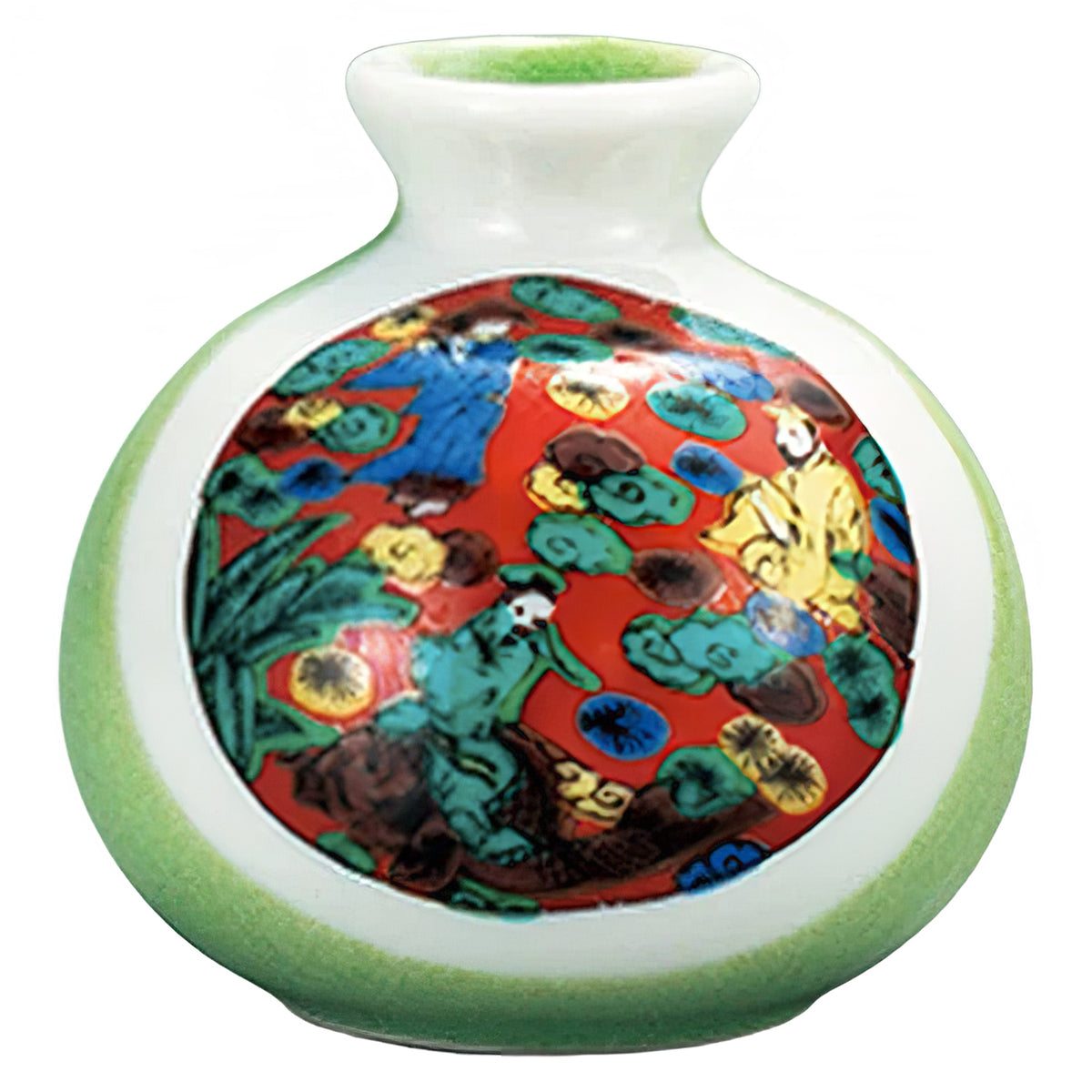 Kutani Ware Porcelain Single-flower Vase Mokubei