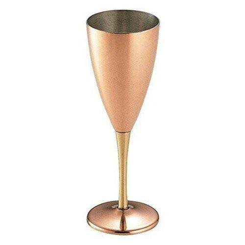 Wadasuke Copper 10 Oz. Tall Goblet with Brass Stem 280ml (1-Piece) Copper Drinkware
