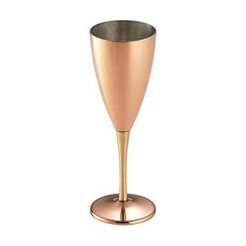 Wadasuke Copper 8 Oz. Tall Goblet with Brass Stem 230ml (1-Piece) Copper Drinkware