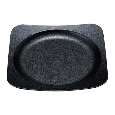 Wakaizumi Shikki Black Stone Round Edge Square Plate