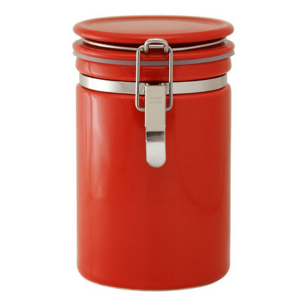 ZEROJAPAN Mino Ware Ceramic Coffee Canister 150/200 (6 Colours) Red / Coffee 200 (Height: 160mm) Canisters