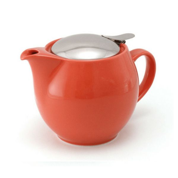 ZEROJAPAN Mino Ware Universal Teapot with Infuser 450ml (14 Colours) Carrot Red Teapots